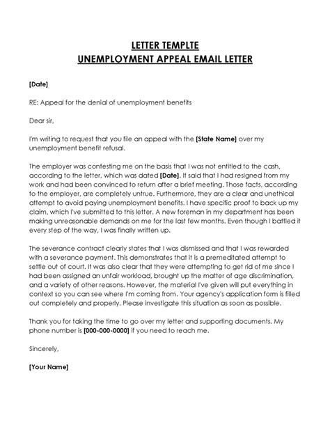 Unemployment Appeal Letter Samples How To Write