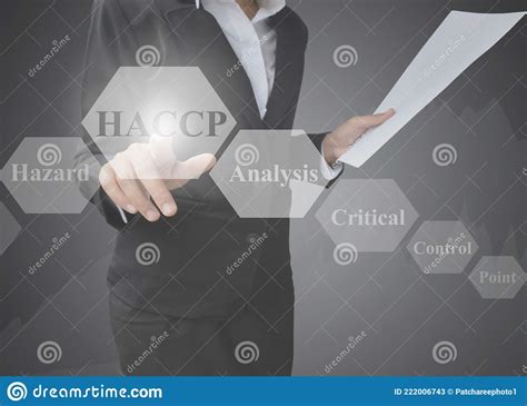 Business Woman Showing Presentation Of Meaning Of Haccp Concept Hazard