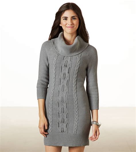 Grey Cowl Neck Sweater Dress Fashion Sweater Dress Clothes