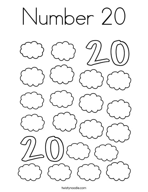 11 to 20 numbers with pictures and number words. Number 20 Coloring Page - Twisty Noodle