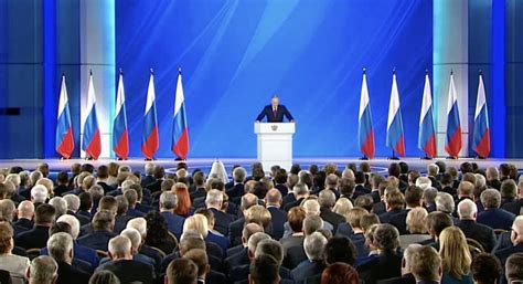 Оно длилось 1 час 19 минут. Послание Президента РФ Владимира Путина Федеральному ...