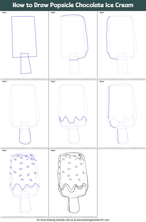 how to draw popsicle chocolate ice cream printable step by step drawing sheet