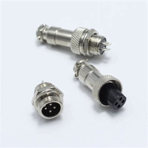 1set Gx12 4 Pin Male And Female 12mm Wire Panel Connector Aviation Plug
