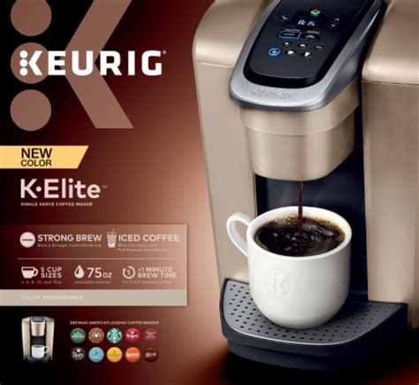 Keurig® Brewer K Elite Coffee Maker Brushed Gold 1 Ct Smith’s Food And Drug