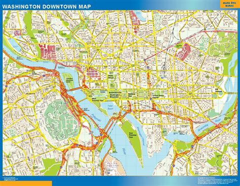 Washington Downtown Biggest Wall Map Largest Wall Maps Of The World