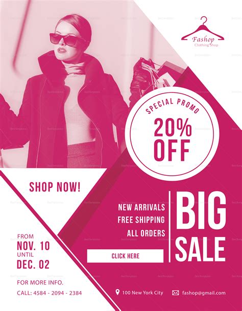 Shopping Discount Flyer Design Template In Psd Word Publisher
