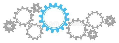Gears Border Graphics Grey And Blue Stock Vector Illustration Of