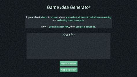 Game Idea Generator by Ali107