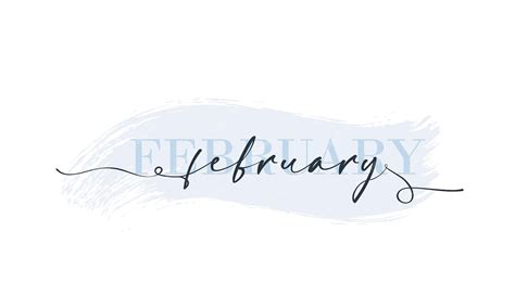 Premium Vector Hello February Card One Line Lettering Poster With
