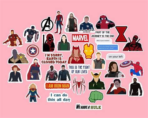 Marvel Stickers Etsy