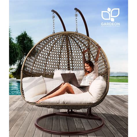 Gardeon Outdoor Furniture Lounge Swing Chair Egg Hammock Wicker 2