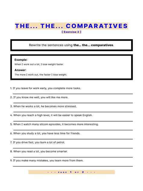 The The Comparatives Exercise 2 Pdf Cognition Cognitive Science