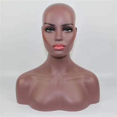 Realistic Fiberglass Afro American Mannequin Head Bustblack Female
