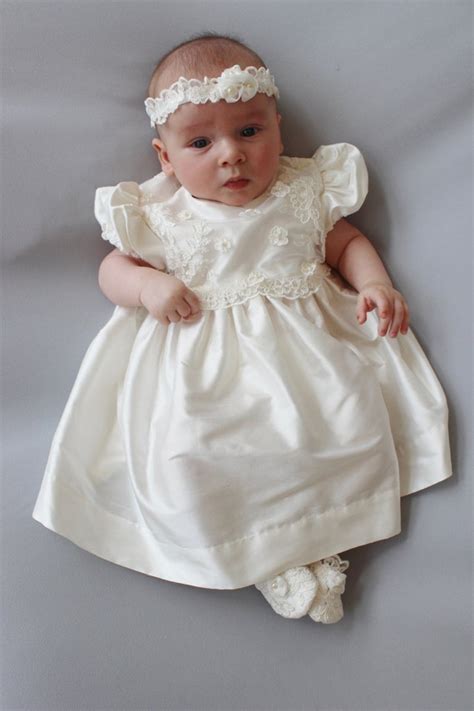 Items Similar To Sale Amelia Christening Dress Silk And Lace Baby