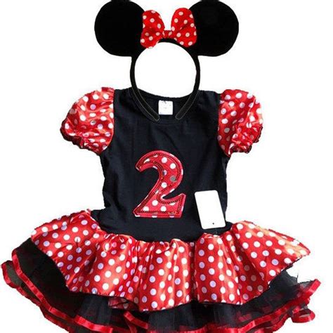 Minnie Mouse Red Birthday Dress 2 Year Old Free Headband Girl Baby