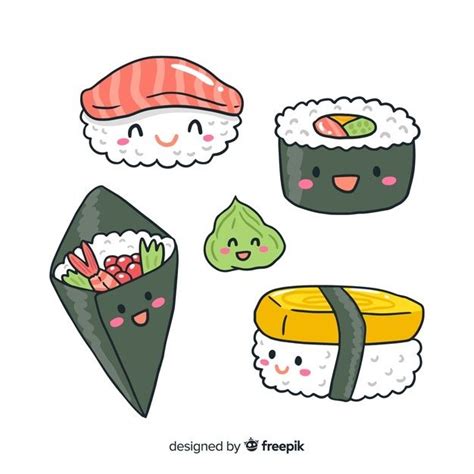 How To Draw Cute Sushi Desenhos Bonitos Desenhos Kawaii Desenhos