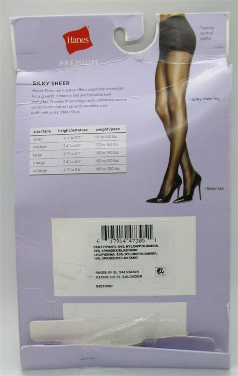 New Hanes Premium Silky Sheer Pantyhose Small Off Black Tummy Control 20 Denier Ebay