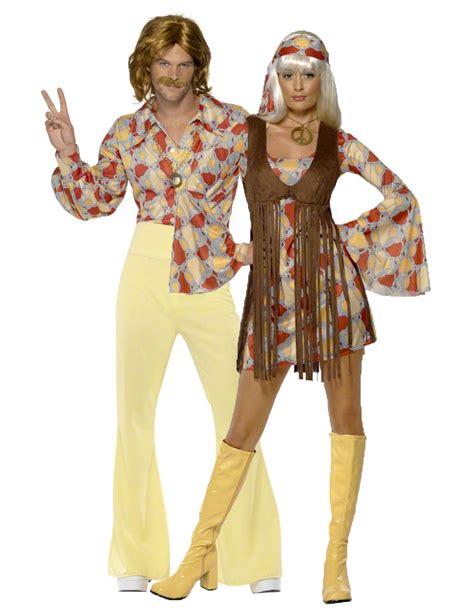 Koppel Kostuum Voor Volwassenen Thema Hippie Jaren