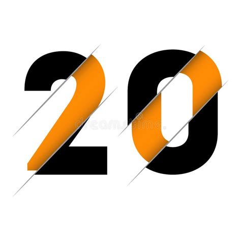20 2 0 Number Logo Design With A Creative Cut And Black Circle