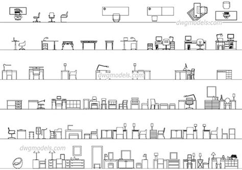 Tables And Chairs Elevation Dwg Free Cad Blocks Download