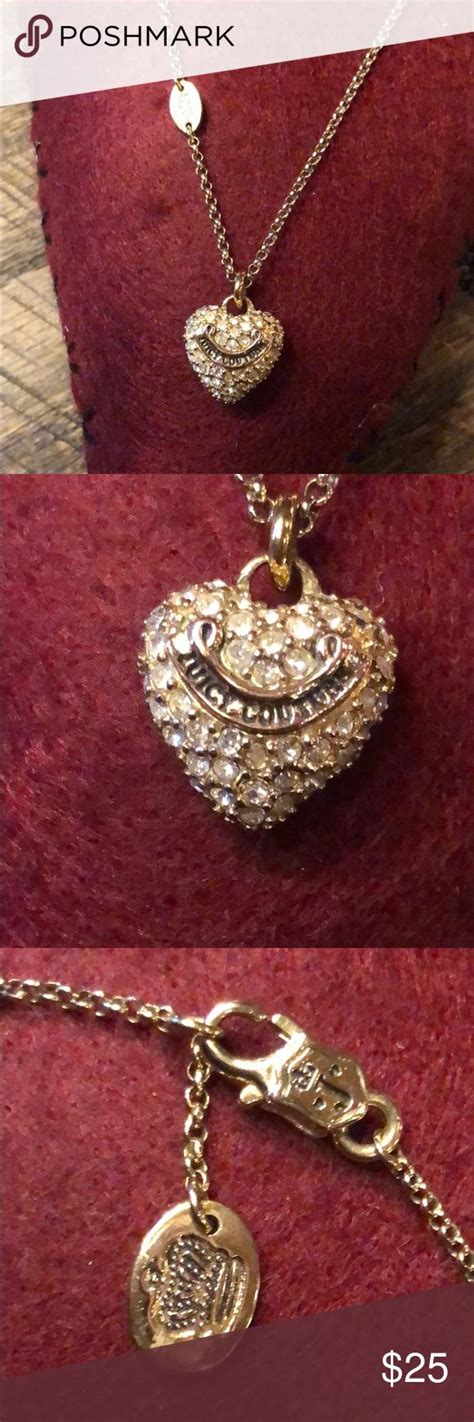 Juicy Couture Pave Heart Necklace Pave Heart Necklace Juicy Couture