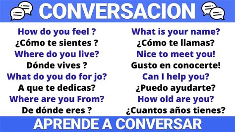 Conversación Básica En Inglés Y Español 💬 Diálogos Frases Para