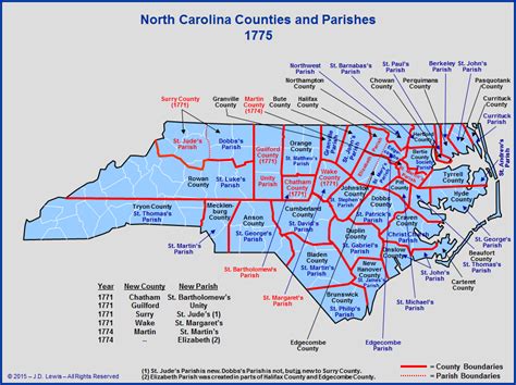 The Royal Colony Of North Carolina Parishes 1771 To 1775