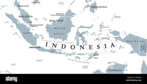 Indonesia Political Map With Capital Jakarta Islands Neighbor