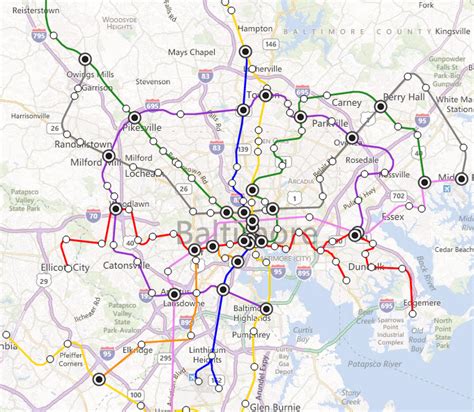 What If Baltimore Subway Sandwich Shops Were Subway Stations Map