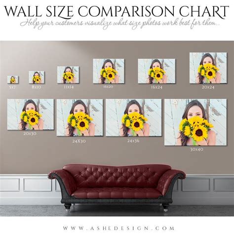 Wall Display Guide Size Comparison Chart Landscape Etsy In