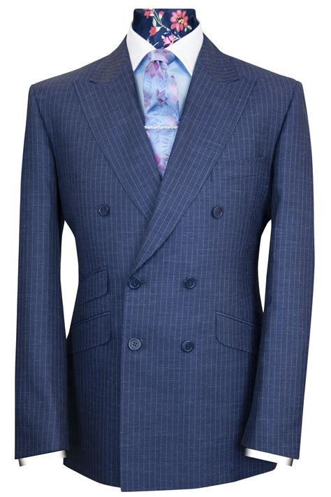 the allerton double breasted classic navy pinstripe suit william hunt savile row navy