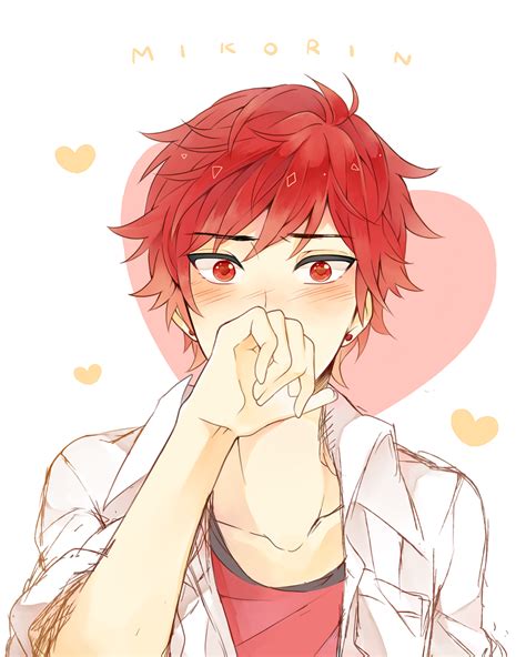Blushing Anime Guy It Might Not Be The Most Common Hair Color But