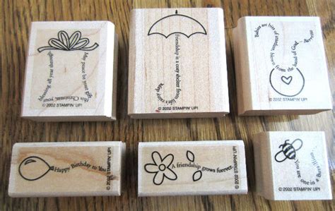 The Fine Print Set Of 6 Rubber Stamp Set Lot Stampin Up 2002