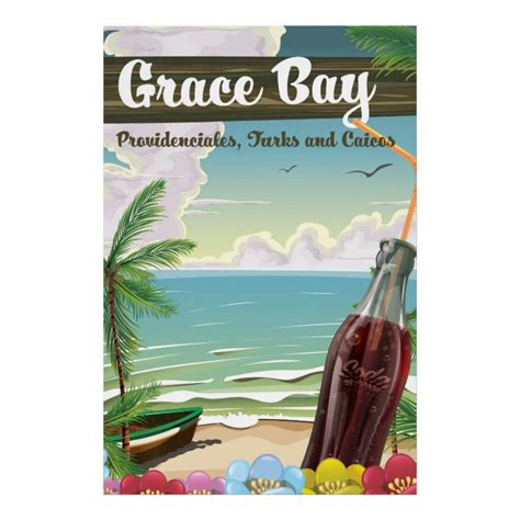 Grace Bay Providenciales Turks And Caicos Travel Poster Zazzle