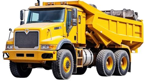 Premium Ai Image A Yellow Dump Truck With A Yellow Front Bumper