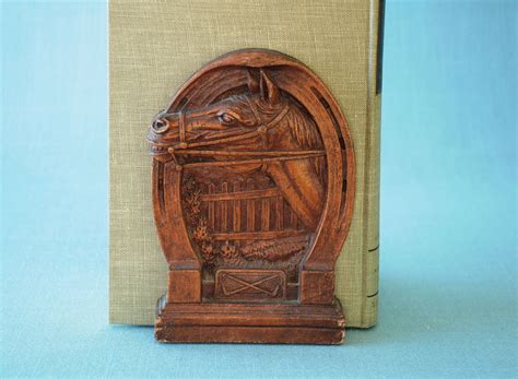 Pair Of 1940s Syroco Wood Horse Head Bookends Equestrian Etsy Wood