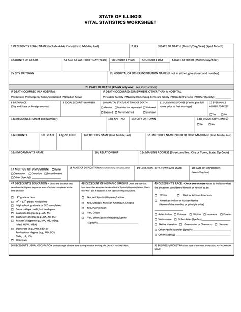 Vital Statistics Information For Death Certificate In Touch Funeral