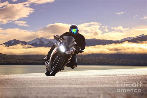 Young Bike Man Riding Motorcycle Photograph By Stockphoto Mania Fine