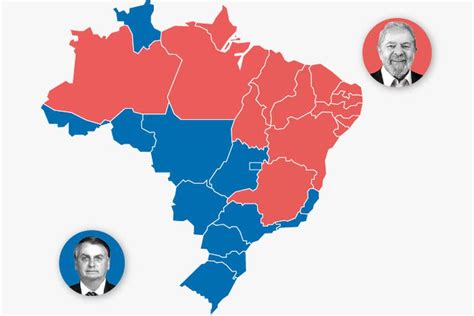 El mapa electoral de Brasil cómo fue el voto por Lula y Bolsonaro en