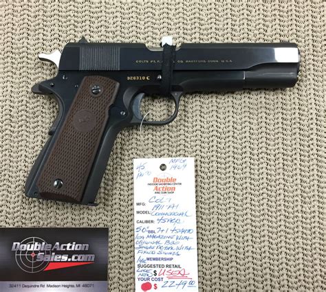 Colt 1911 A1 Commercial Used Double Action Indoor