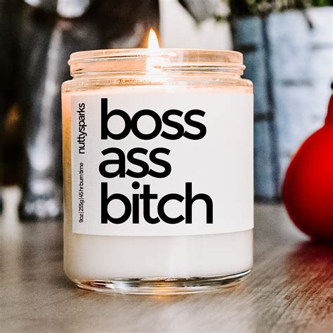 boss ass bitch scented soy candle best friend t etsy