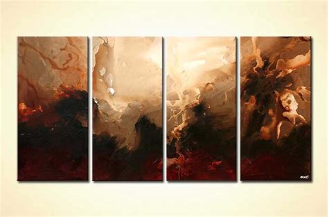 Painting For Sale Multi Panel Brown Abstract Art Moon