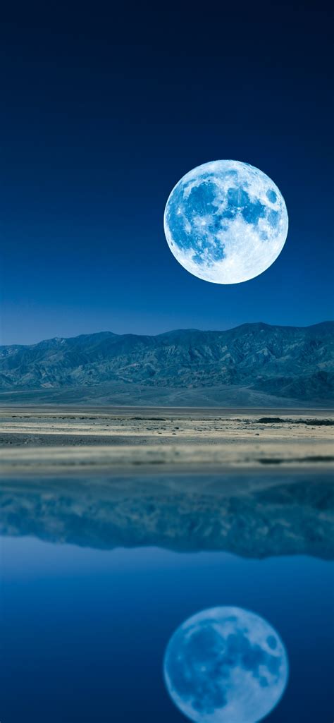 Full Moon 4k Wallpaper Night Time Lake Body Of Water Reflection