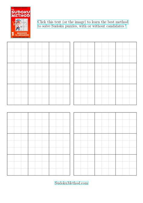 Five levels from easy to master level. Free Printable Blank Sudoku Grid (four blank sudoku grids ...