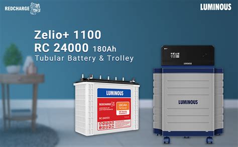 Luminous Inverter And Battery Combo With Trolley Zelio 1100 Pure Sine