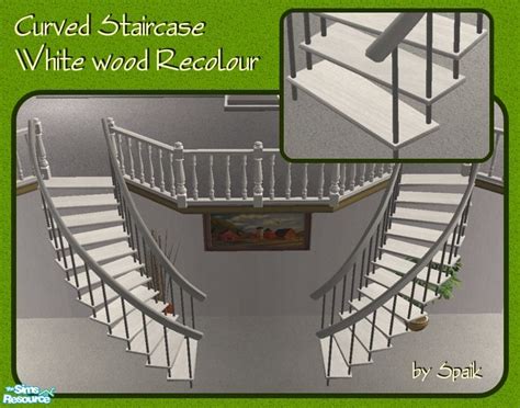 The Sims Resource Curved Staircase White Wood Rec