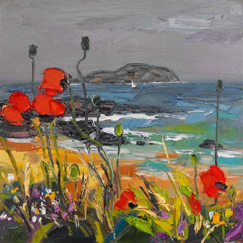 Wind Blown Poppies North Berwick By Judith Bridgland Flower Art
