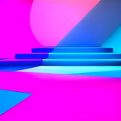 Premium Ai Image 3d Render Abstract Minimal Neon Background Pink Blue
