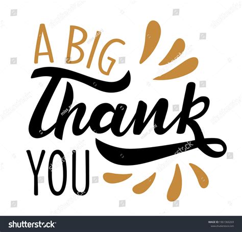 Big Thank You Hand Lettering Vector Stock Vector Royalty Free