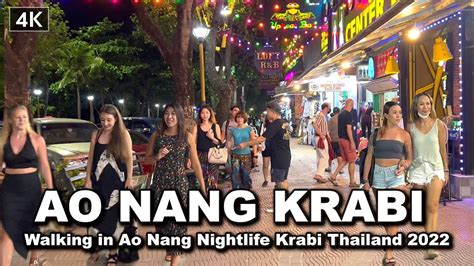 🇹🇭 4k Walking In Ao Nang Nightlife Krabi Thailand April 2022 Youtube
